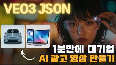 VEO3 JSON 코드로 AI광고 영상 1분만에 만드는 법